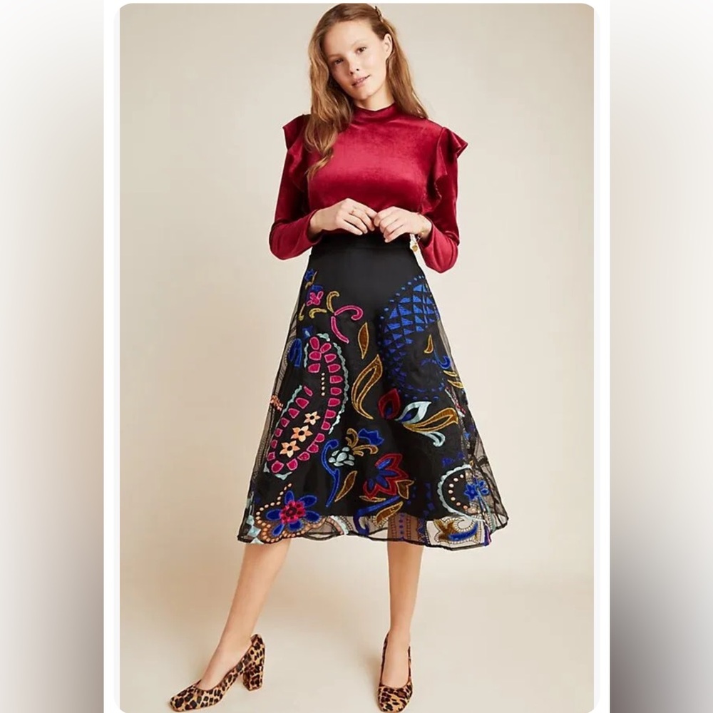 Anthropologie midi skirt